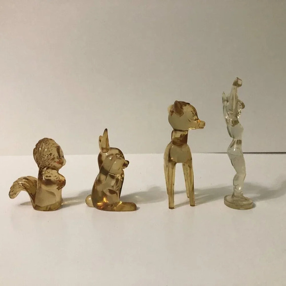 Vintage Walt Disney Bambi Thumper Flower Skunk Tinkerbell Lucite Figures - Picture 4 of 13